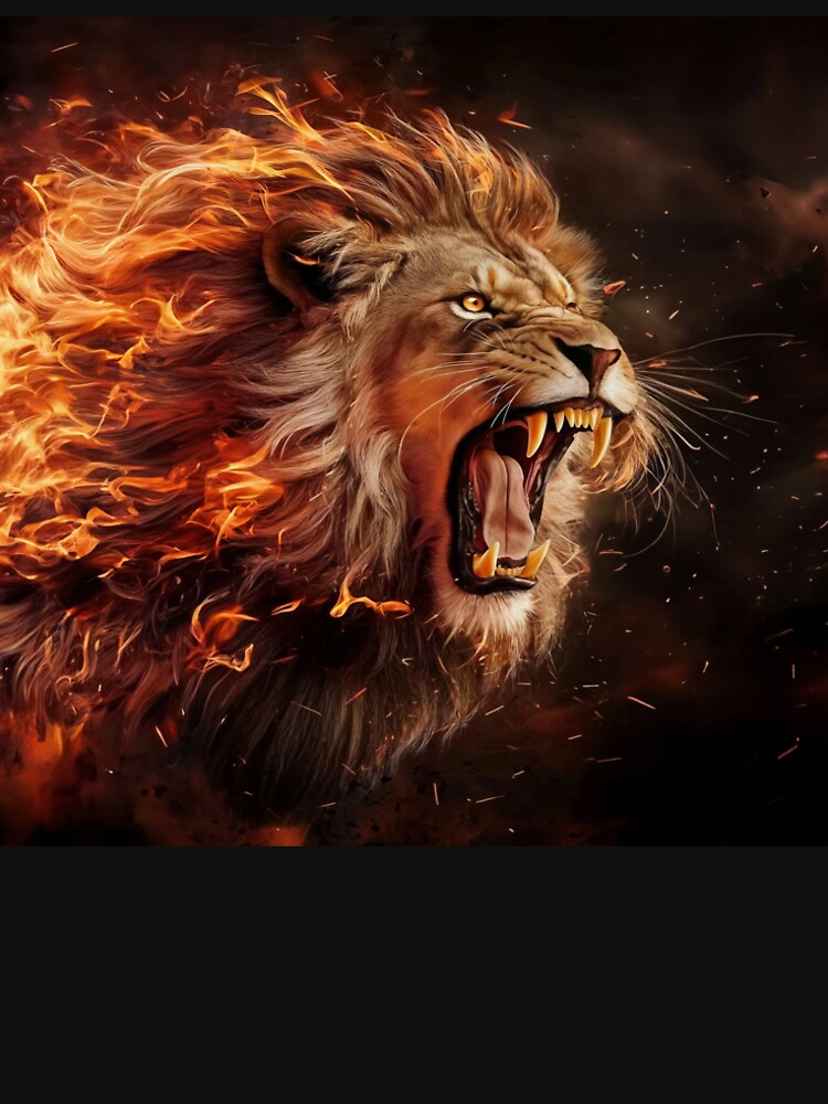 Fierce Flaming Lion - Power and Wildness Design by YourOnlyCorner