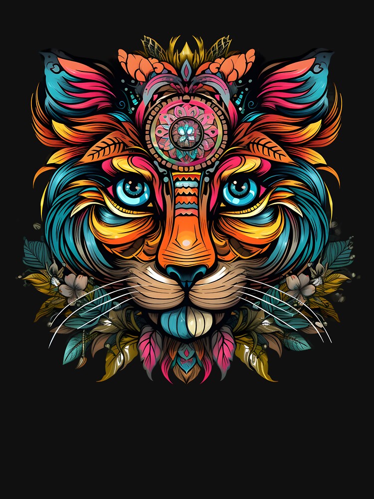 Tiger face art, colorful, tiger lovers by KAMESUN