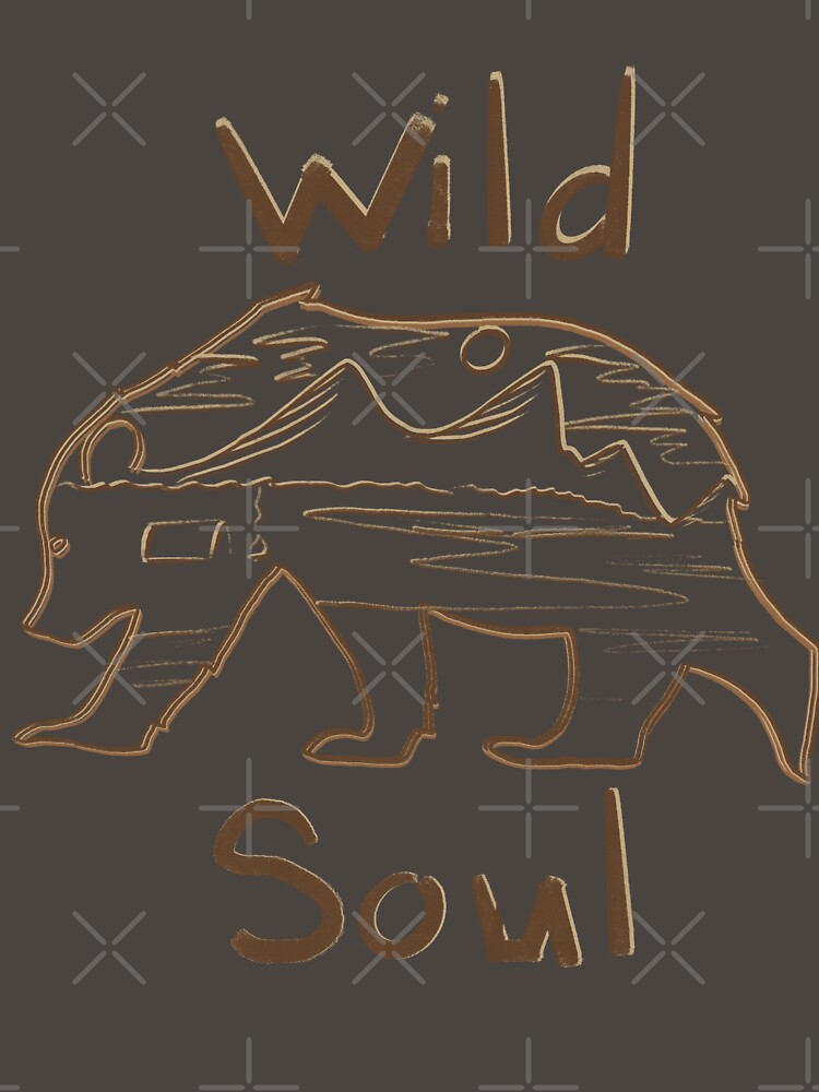 Wild Soul Bear Mountain - Rustic Wilderness Line Art Illustration by TheArtOfTreble