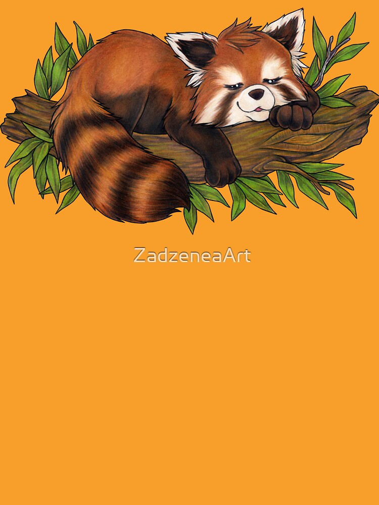 Cute Sleeping Red Panda Gift Sleep by ZadzeneaArt