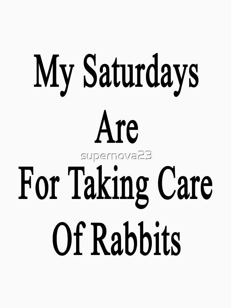 My Saturdays Are For Taking Care Of Rabbits by supernova23