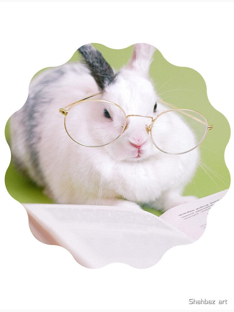 Lovely rabbit studying by Shahbaz art