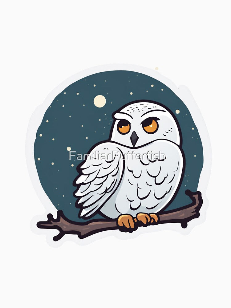 Snowy Owl at Night by FamiliarPufferfish