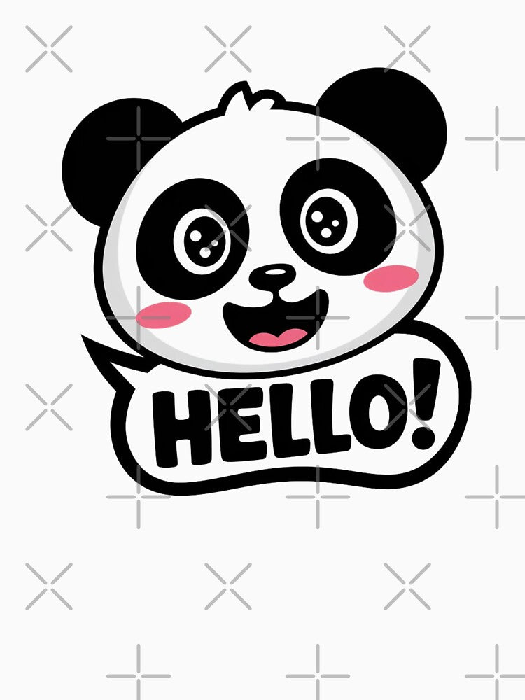 Cute Panda Saying Hello Cartoon Design by artsyier