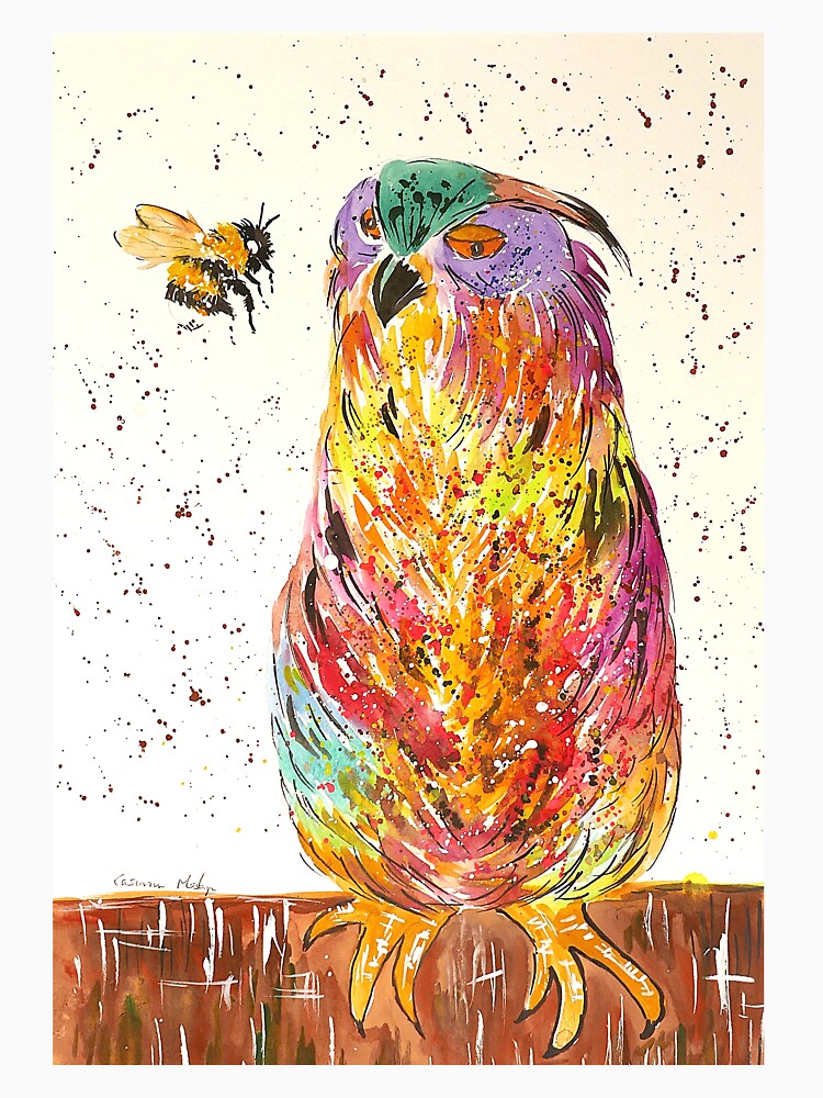 Bumblebee talking to a Colourful Owl by Casimirasart