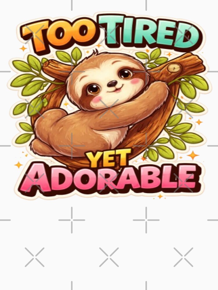 Too Tired Yet Adorable Sloth Sticker by JaksaDesignHub