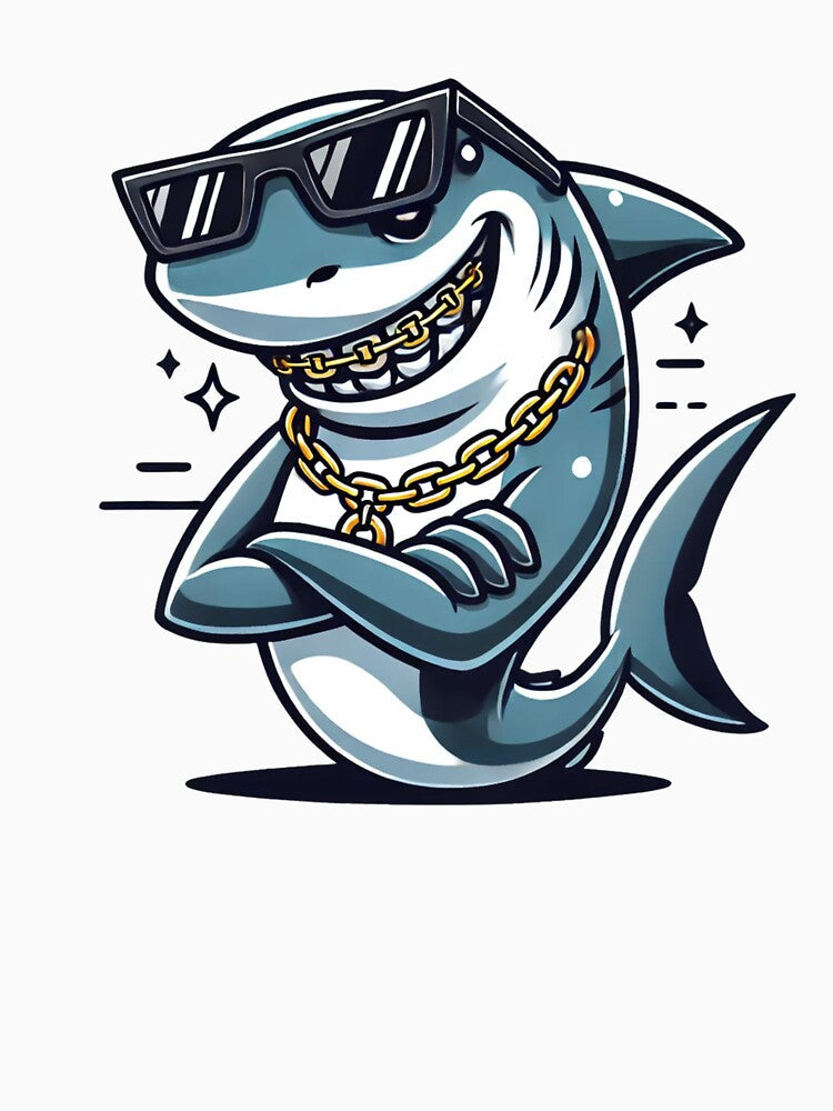 "Cool Shark Sticker with Stylish Attitude" by ForFamily1120