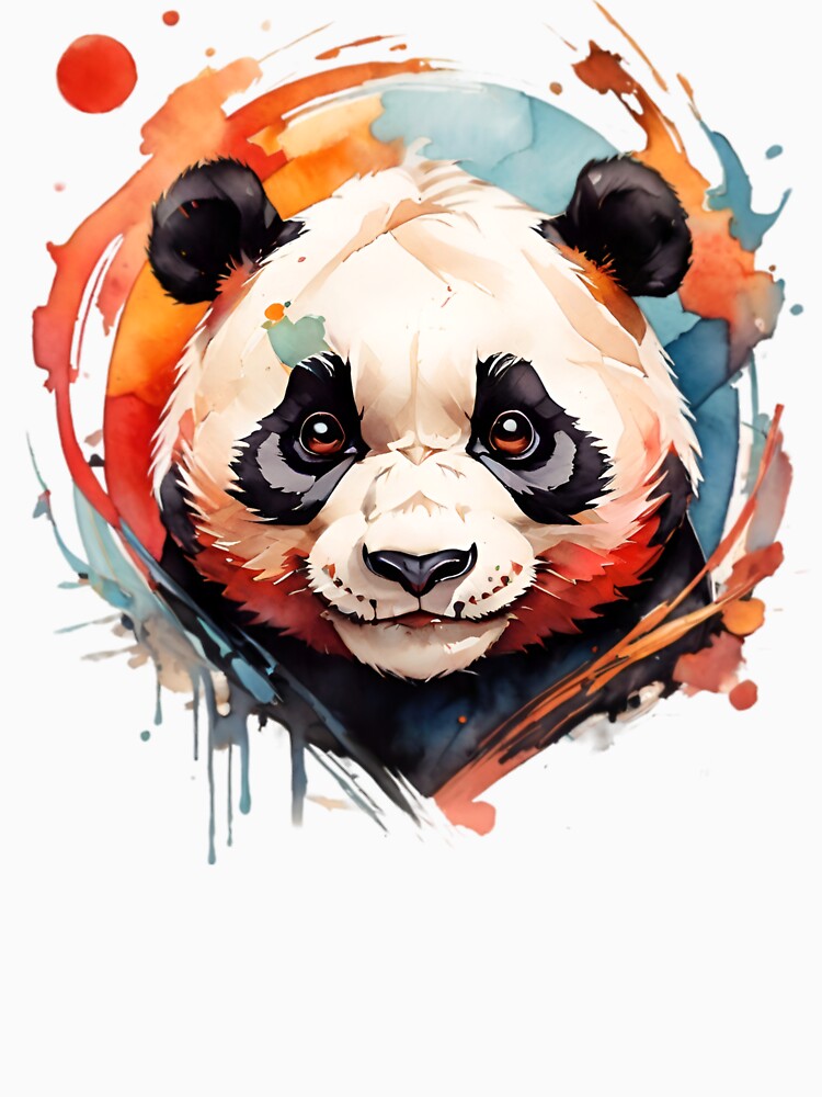 Colorful Panda Drawing by PolygonPinnacle