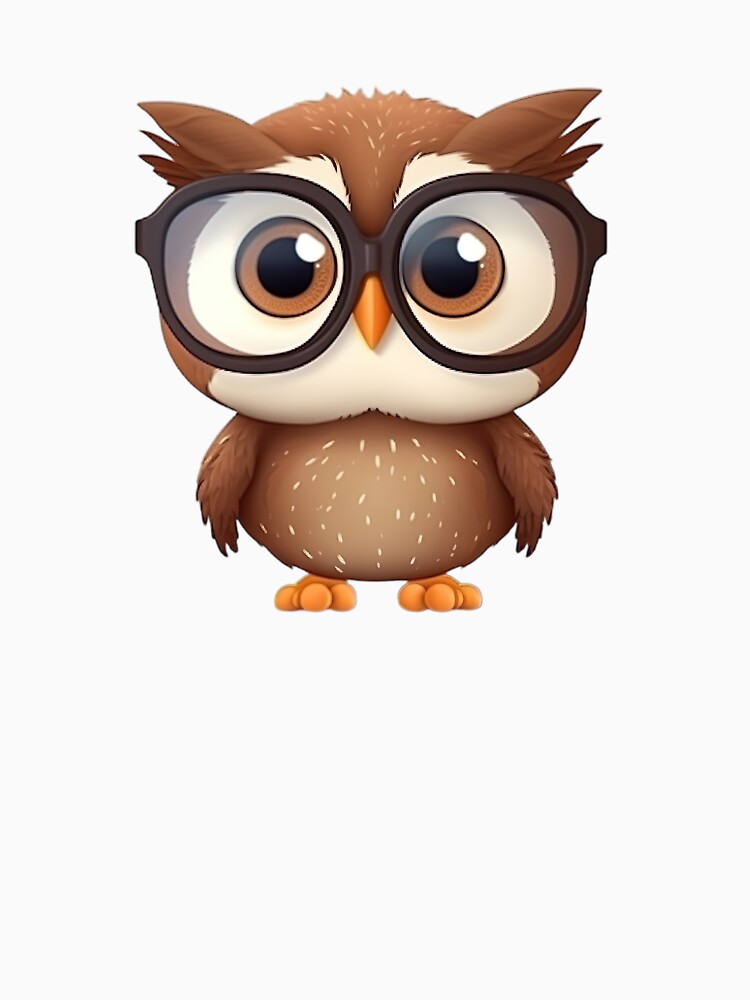 Cartoon brown owl wearing glasses by ZolwPodroznik