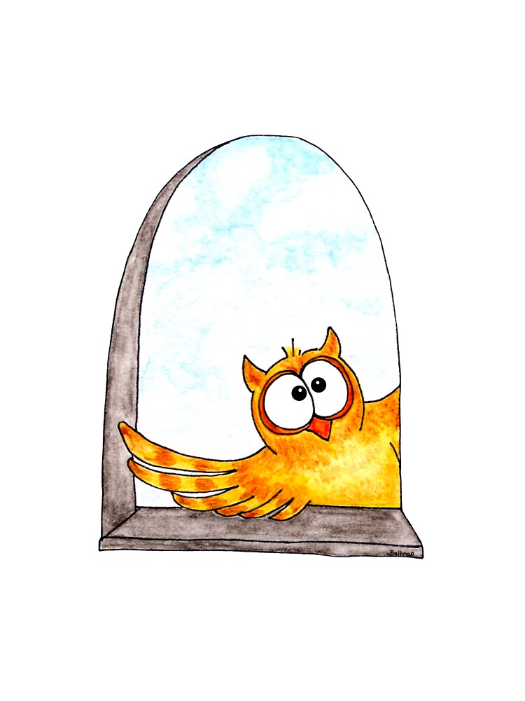 Cute Owl In The Window by Belknap