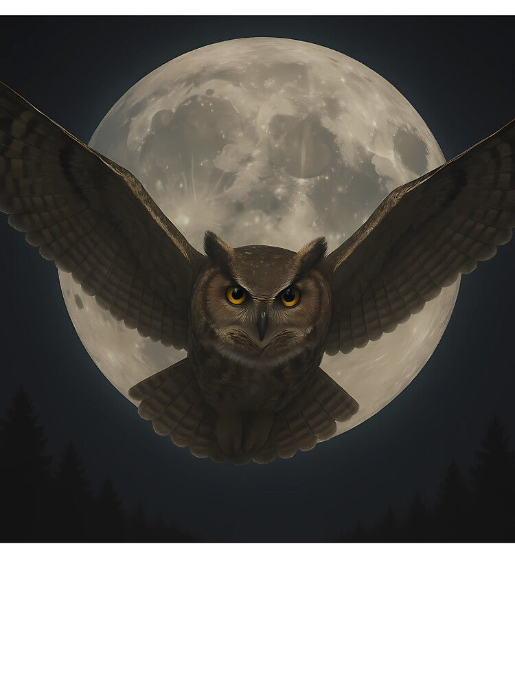 Owl in the Full Moon by NorseDrip