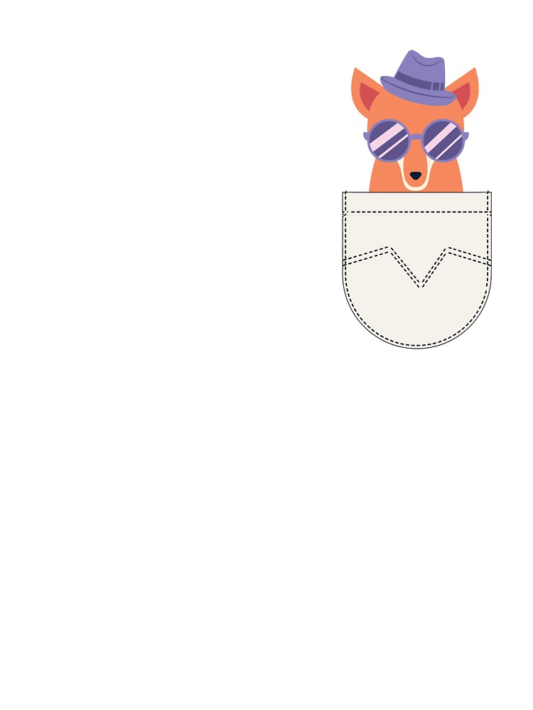 Pocket Fox Wearing Sunglasses Funny Fox Lover by ArtBySimon97