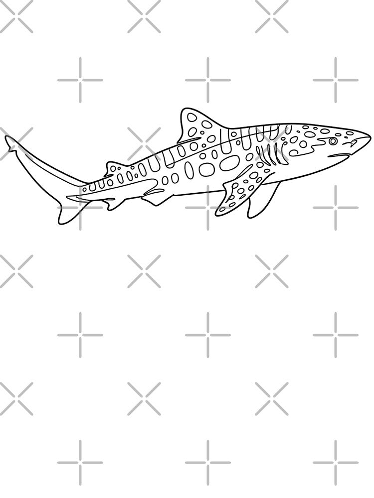Zebra Shark Minimal Line Art – Modern Ocean Illustration by KivaroArt