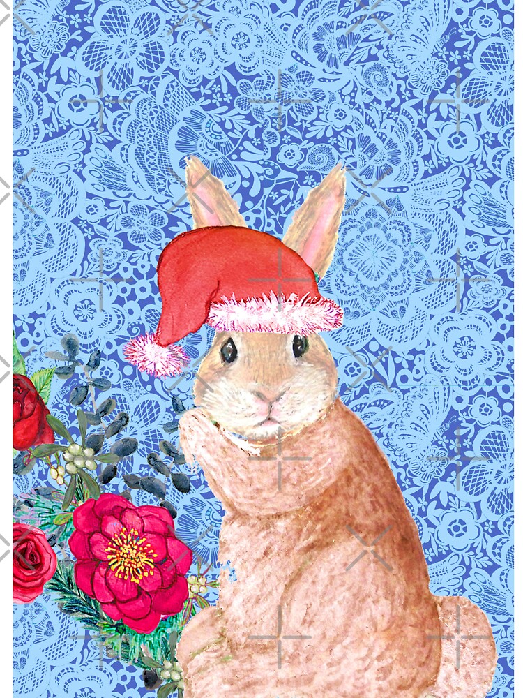 Rabbit santa Christmas card by MagentaRose