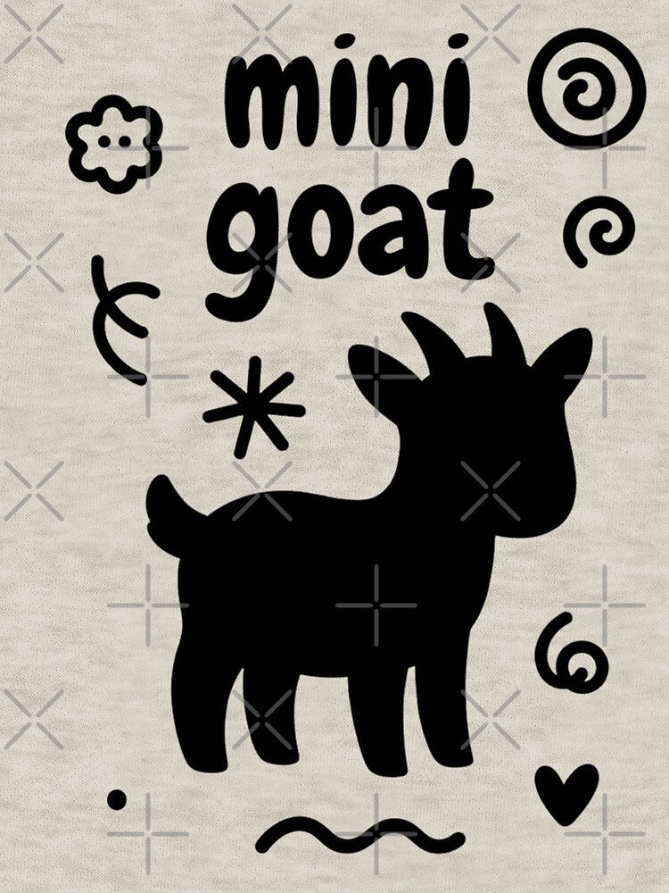 Minimal Mini Goat Art Clean Goat Graphic Farm Fans by GrumpySableye