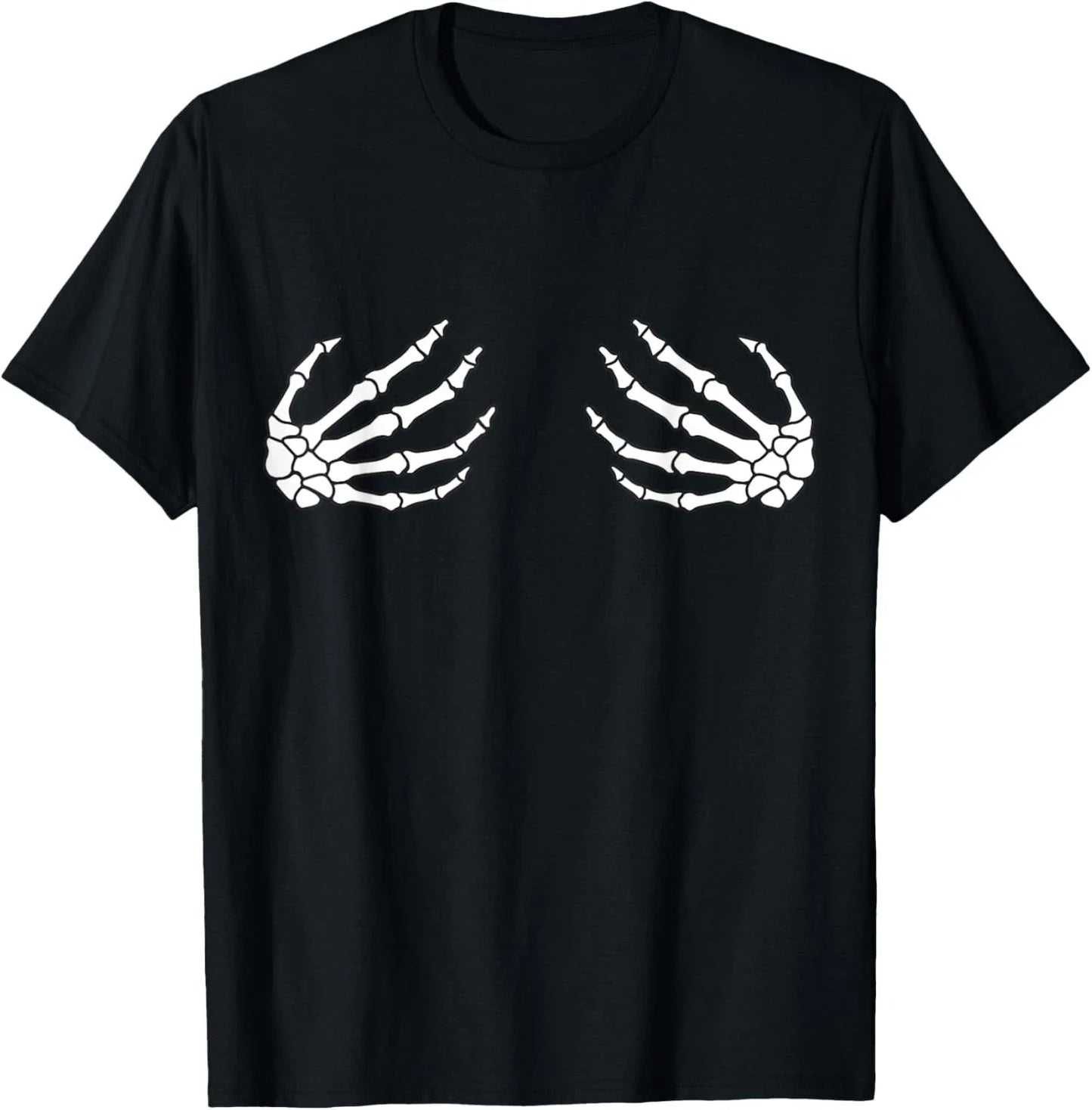 Halloween Women_s Boob Skeleton Hand T-Shirt