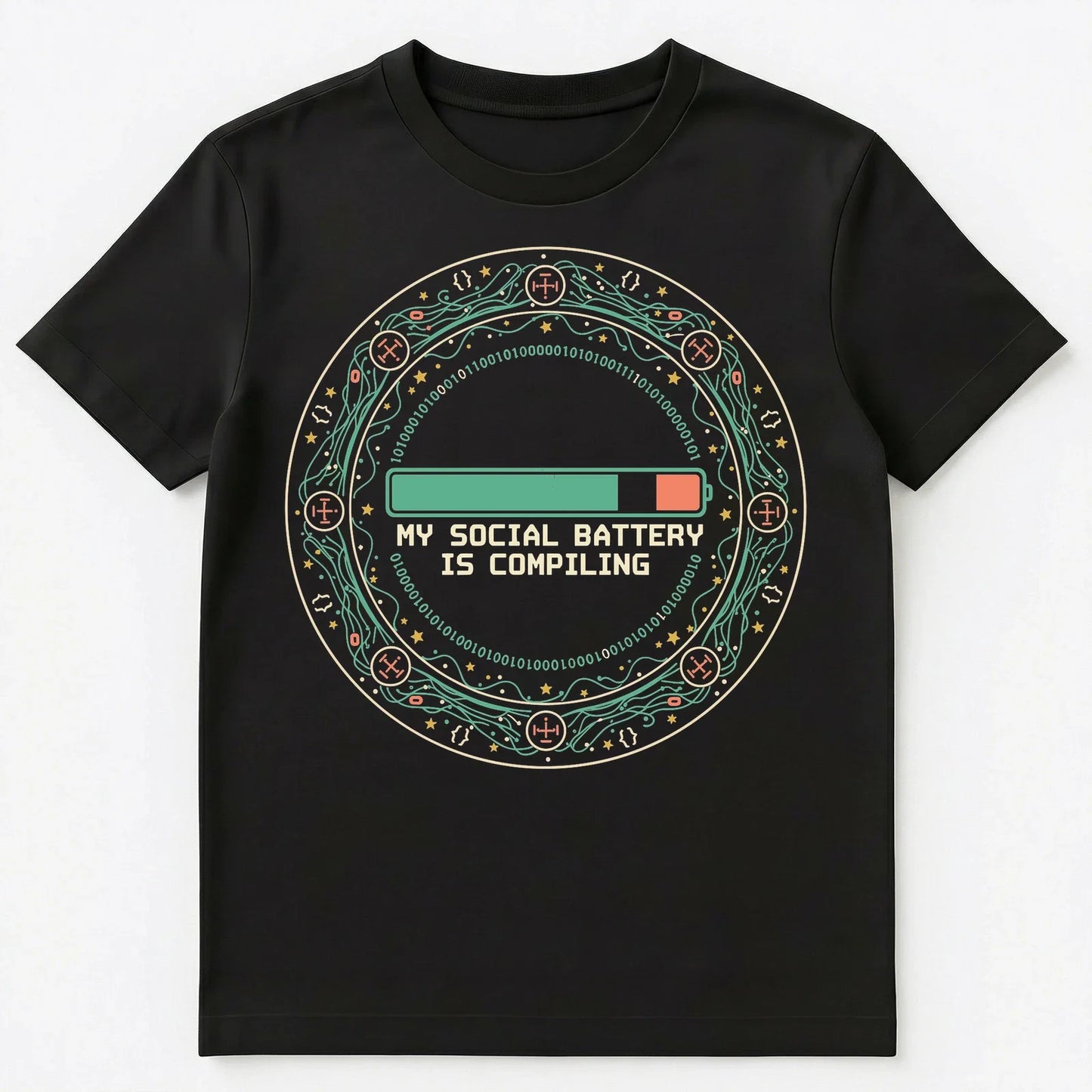 Programmer Introvert Social Recharge Coding Humor Unisex T-Shirt