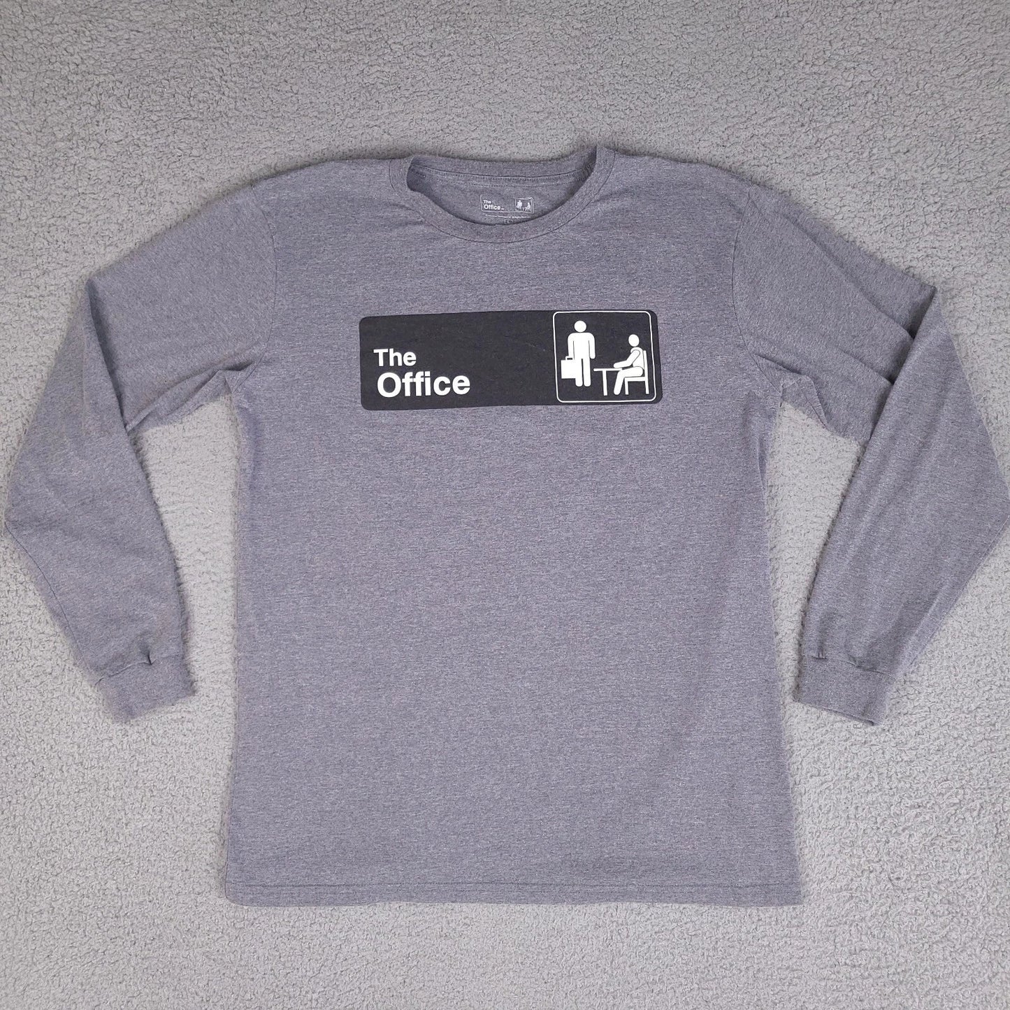 The Office T-Shirt Mens Large Gray Long Sleeve Dwight Michael Graphic Tee