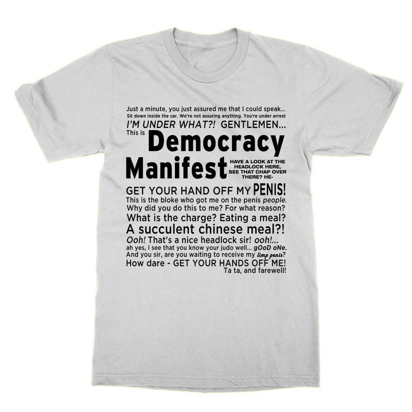 Democracy Manifest t-shirt present viral video funny nerd tee meme present gift