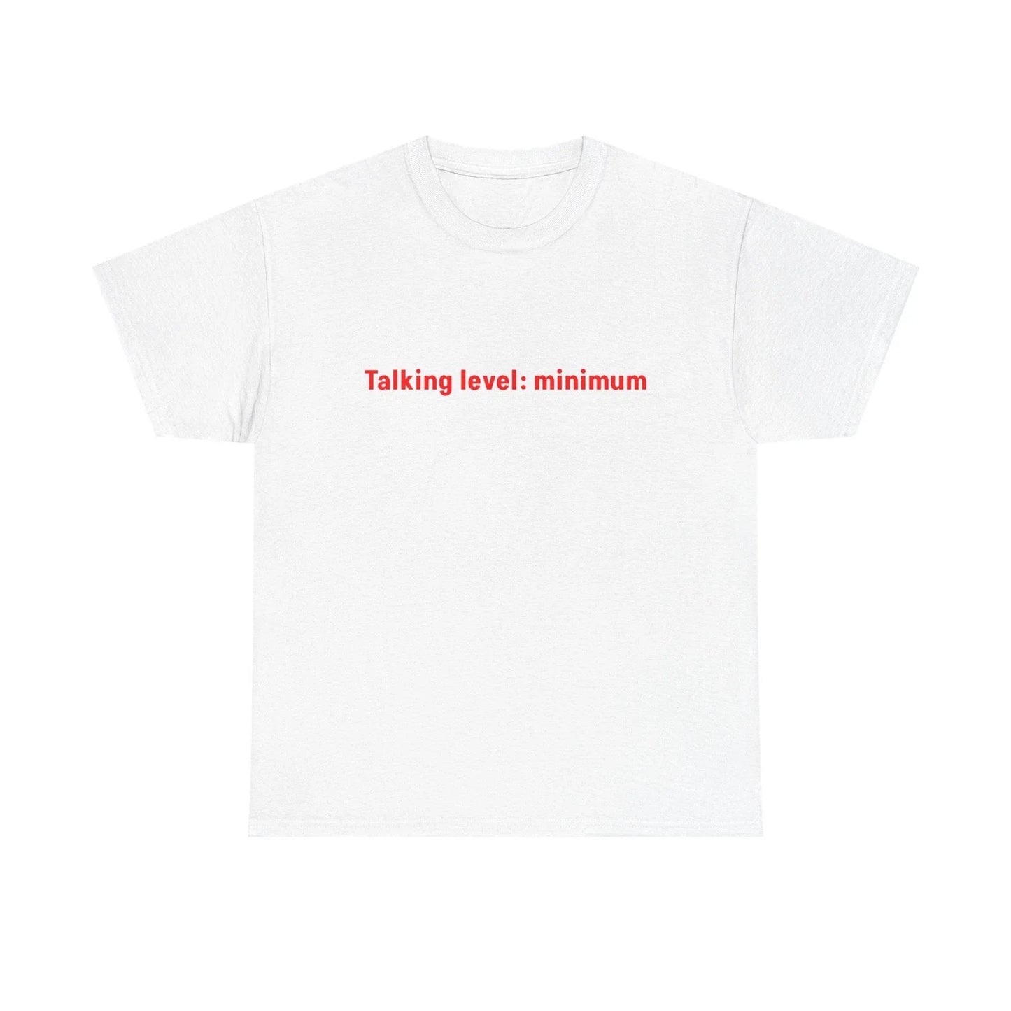 Talking level: minimum T-Shirt | Minimal Text Tee, Introvert Shirt