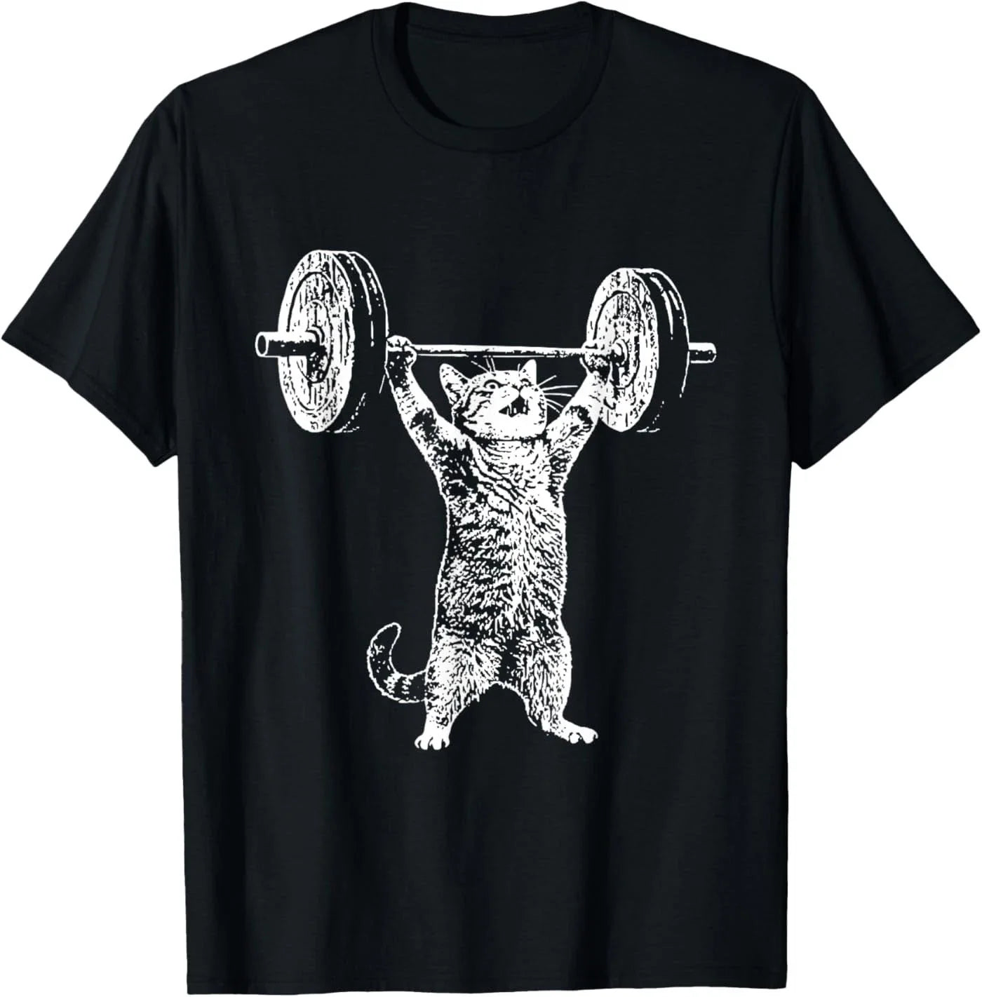 Funny Cat Gym Workout Deadlift Cat Meme Gym Pump Kitten T-Shirt