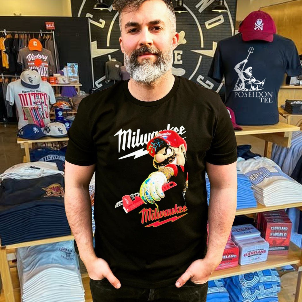 Super Mario And Milwaukee Logo T-shirt
