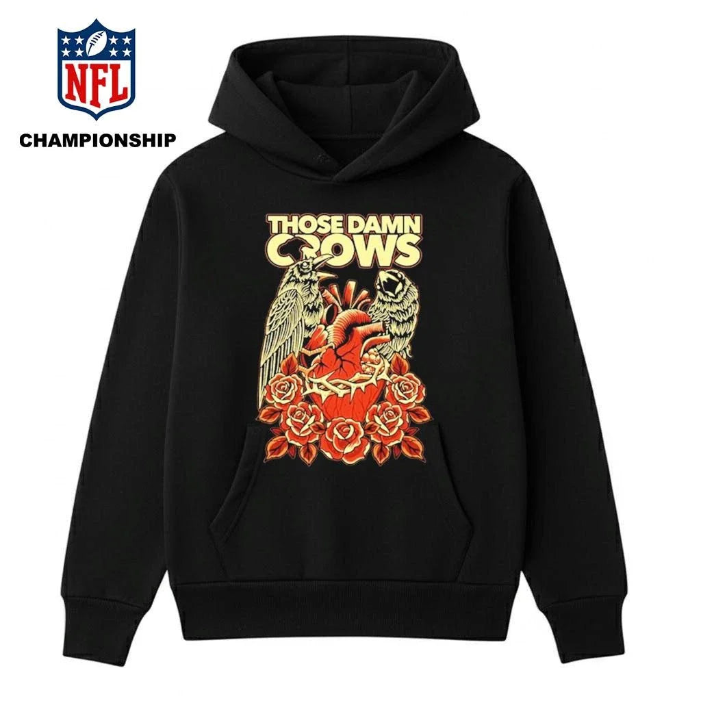 Those Damn Crows Heart & Roses Crow Shirt