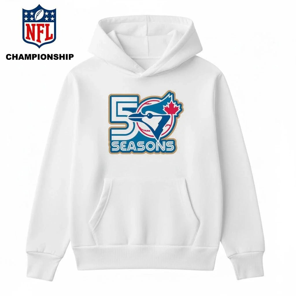Toronto Blue Jays unveil their logo for the team’s 50th season shirt