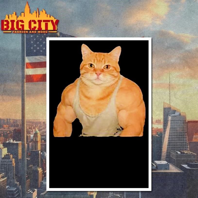 Muscular Cat Funny Shirt