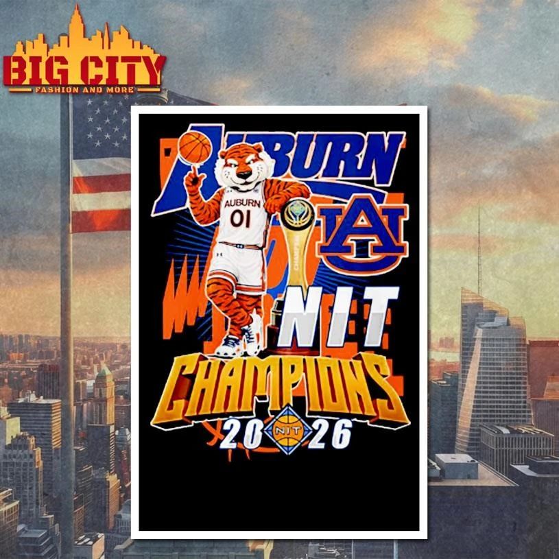 l Auburn Tigers 2026 NIT Champions Mascot Trophy Shirt