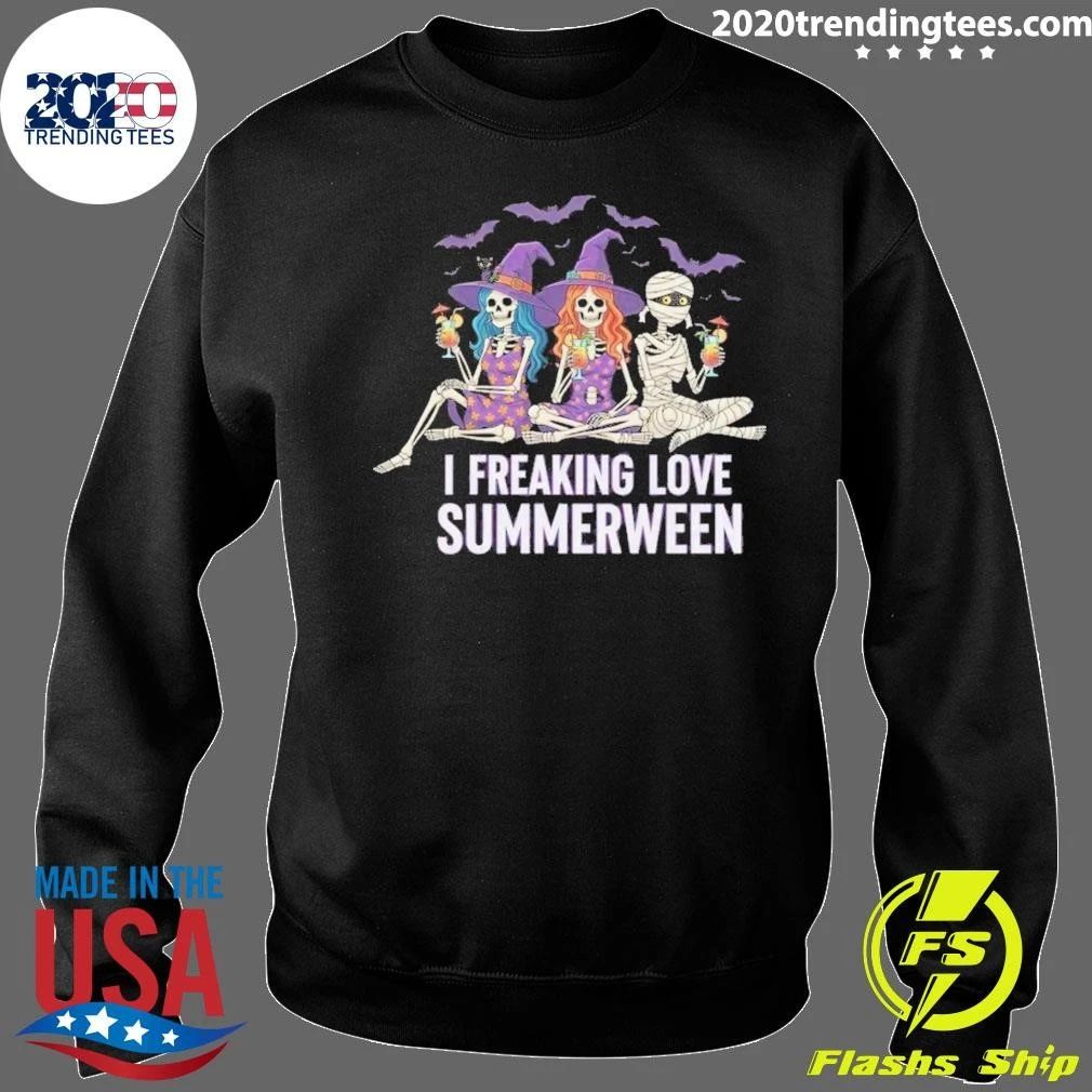 I Freaking Love Summerween Halloween Skeleton Witch Girls Cocktail Shirt