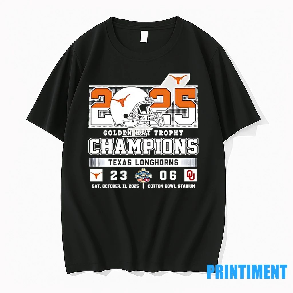Texas Longhorns Golden Hat Trophy Champions 2025 Beat Oklahoma Sooners Tshirts Sweater