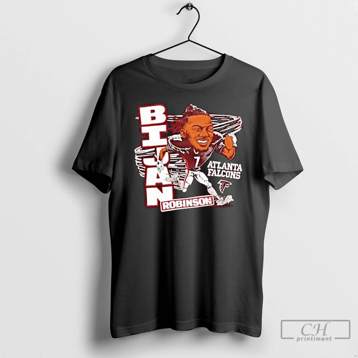Classic Atlanta Falcons Bijan Robinson Caricature Signature 2025 Long Sleve T Shirts