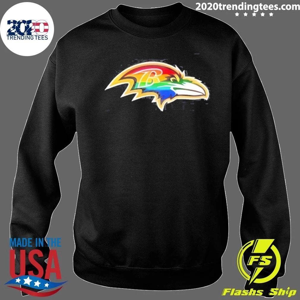 Baltimore Ravens Nfl Team Logo Football Bird Pride Rainbow Mascot B Shirt