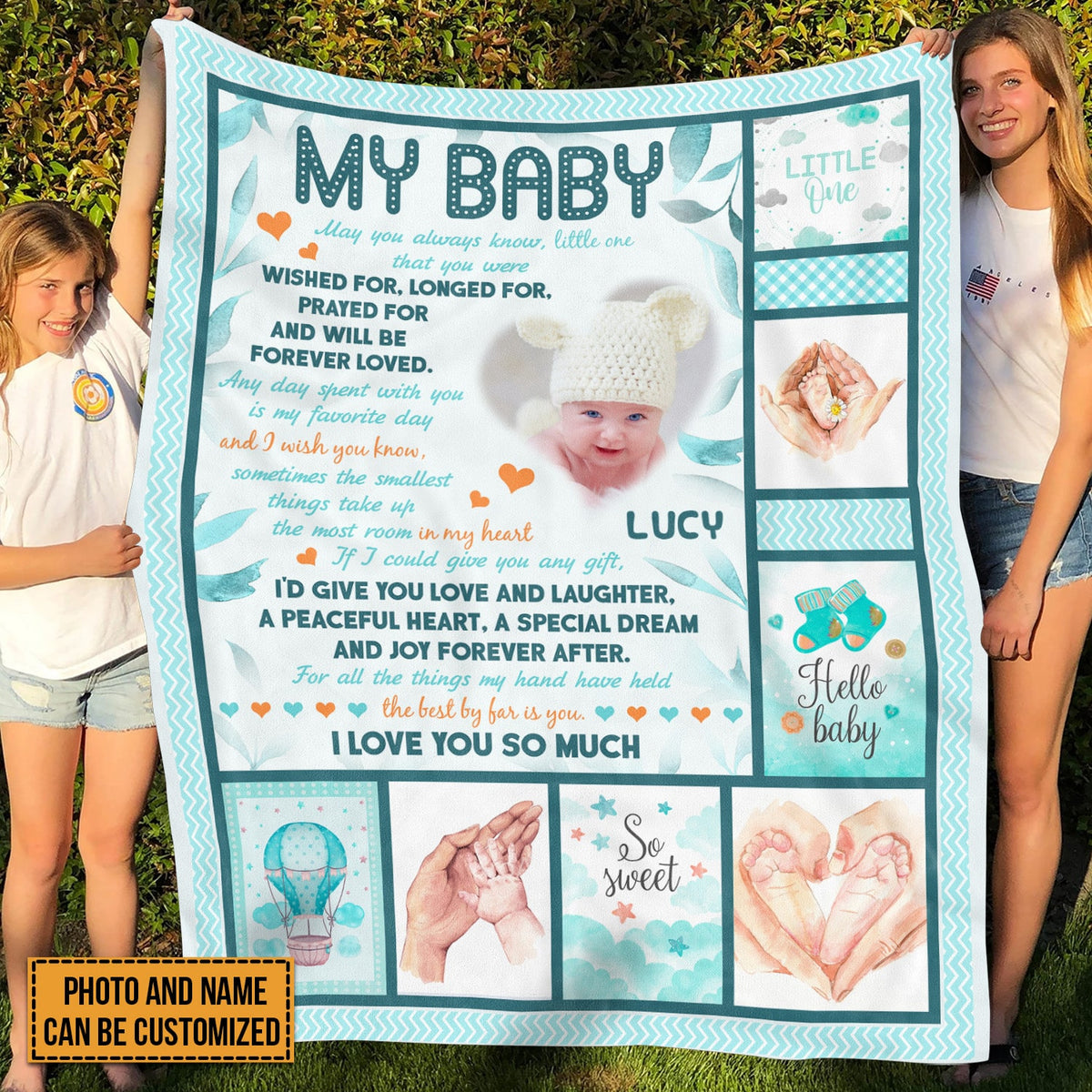 Custom Photo Baby Blanket I Love You So Much Fleece Blanket – Sherpa Blanket – Woven Blanket