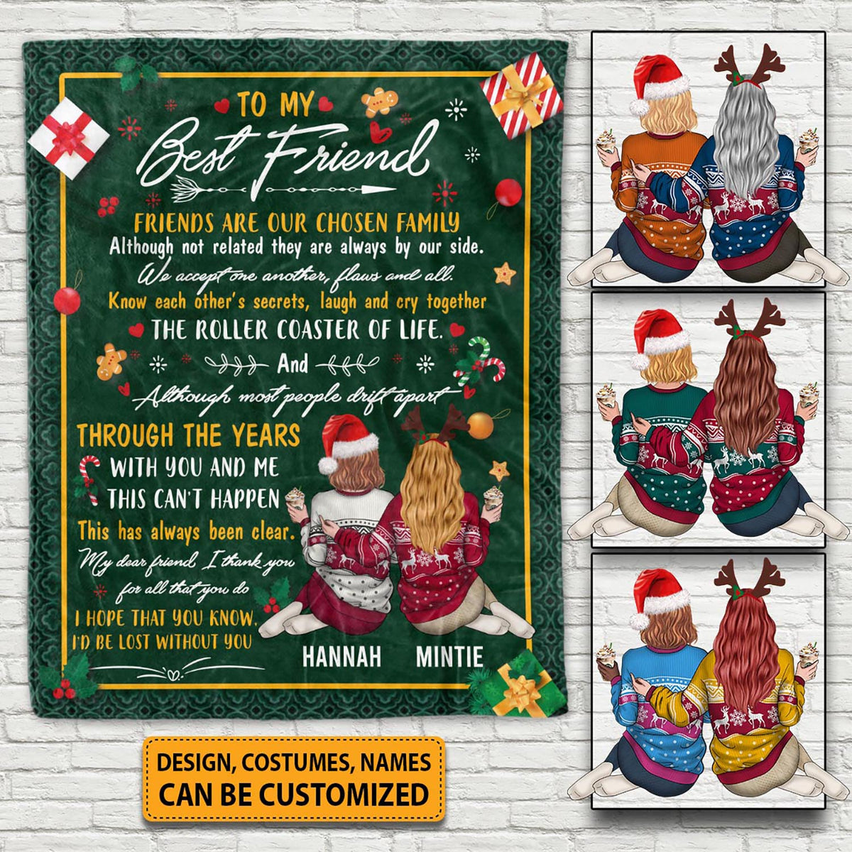 Personalized To My Best Friend Blanket – Custom Christmas Blanket For Girls Bestie BFF