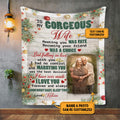 Custom Photo Blanket to My Gorgeous Wife Husband Christmas Gift Fleece Blanket – Mink Blanket – Woven Blanket