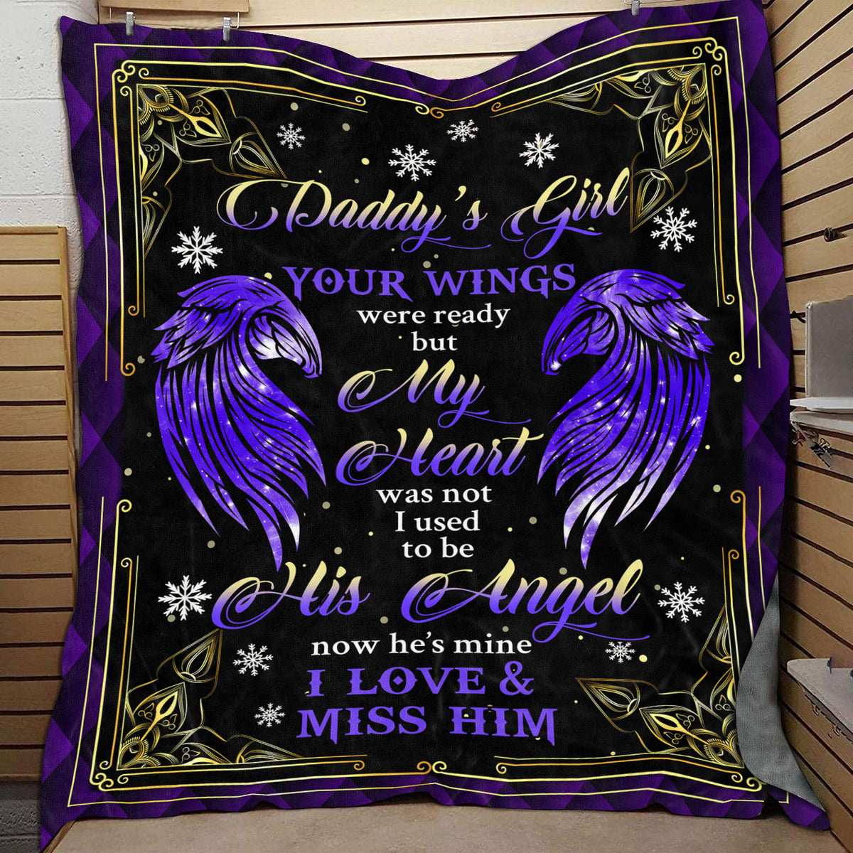Daddy’s Girl Your Wings Were Ready But My Heart Was Not I Used To Be His Angel Fleece Blanket – Sherpa Blanket