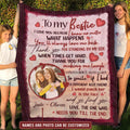 Custom Photo To My Bestie Fleece Blanket – Personalized Best Friend Mink Sherpa Blanket – Best Friend Gift