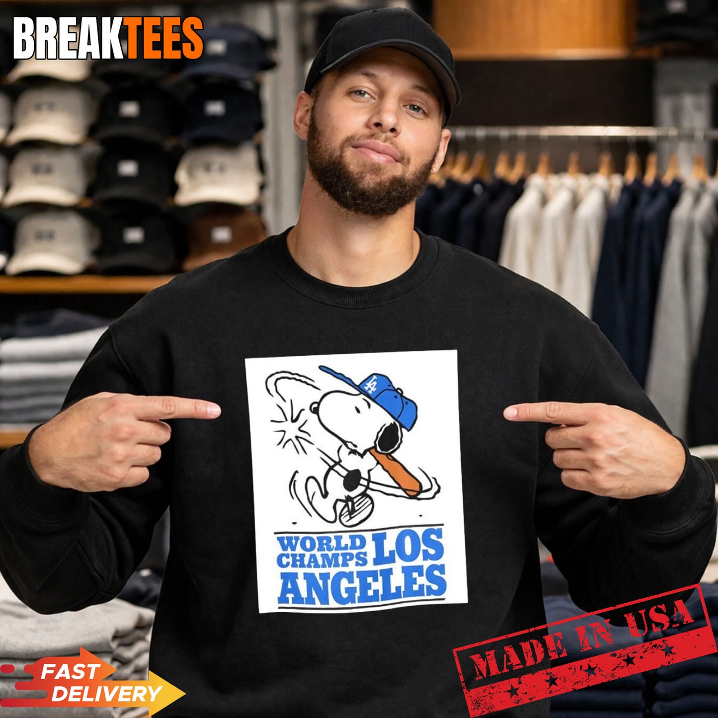 Snoopy X Los Angeles Dodgers MLB World Series Champions t-shirt