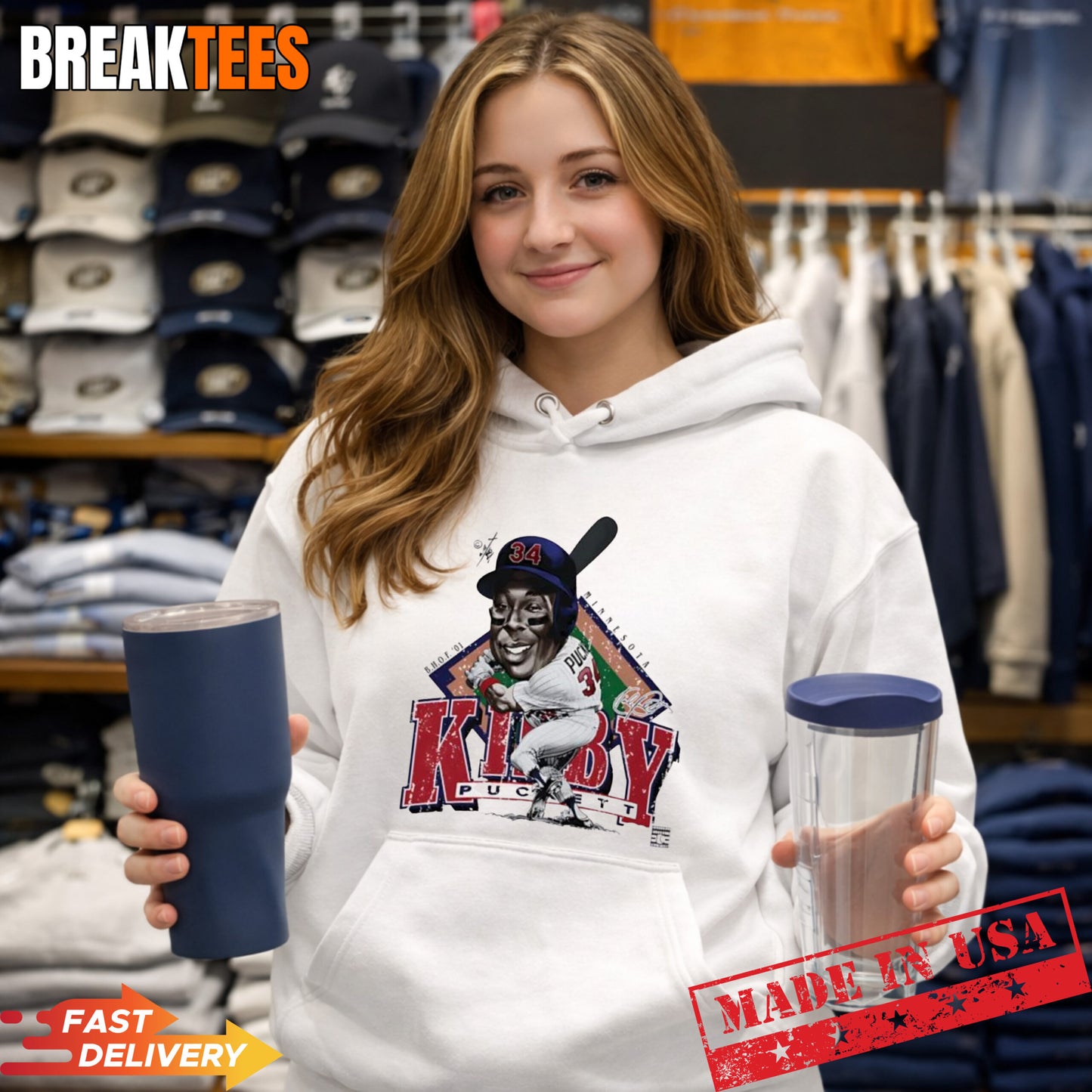 Kirby Puckett Minnesota Twins MLB Bruce Stark collection signature t-shirt