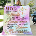 God Grant Me the Serenity to Accept the Things Fleece Blanket – Inspirational Christian Blanket Healing Prayers Thoughts Religious