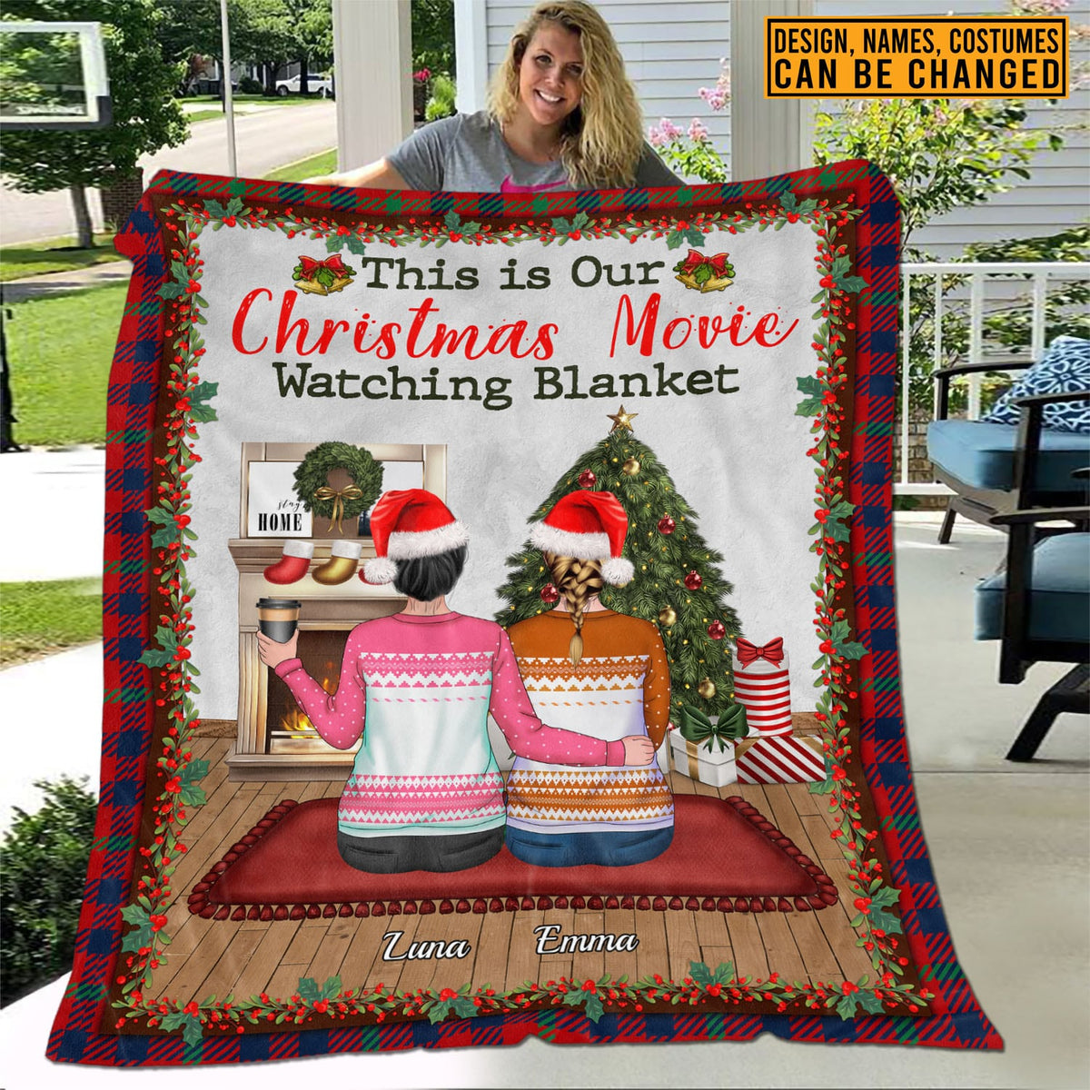 Personalized This Is Our Christmas Movie Watching Blanket – Bestie Best Friend Christmas Throw Blanket