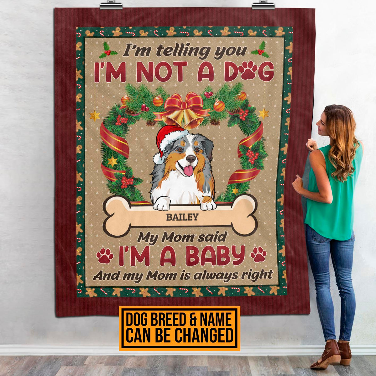 Personalized Dog Breeds I’m Telling You I’m Not A Dog Blanket – Christmas Dog Lover Throw Blanket