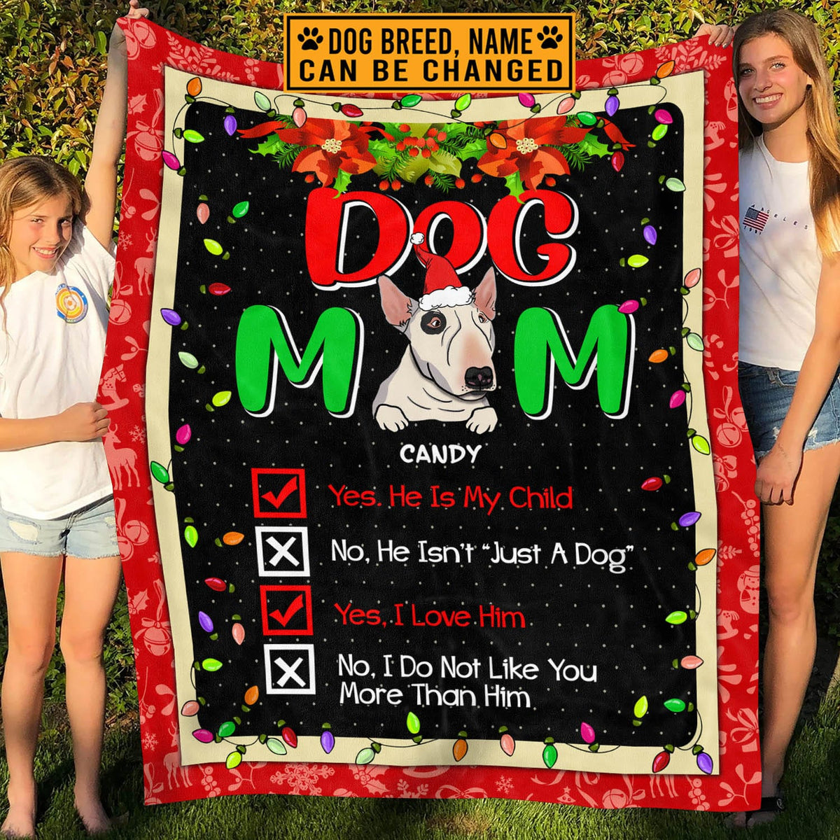 Personalized Dog Breeds Dog Mom Blanket – Custom Christmas Dog Lover Throw Blanket