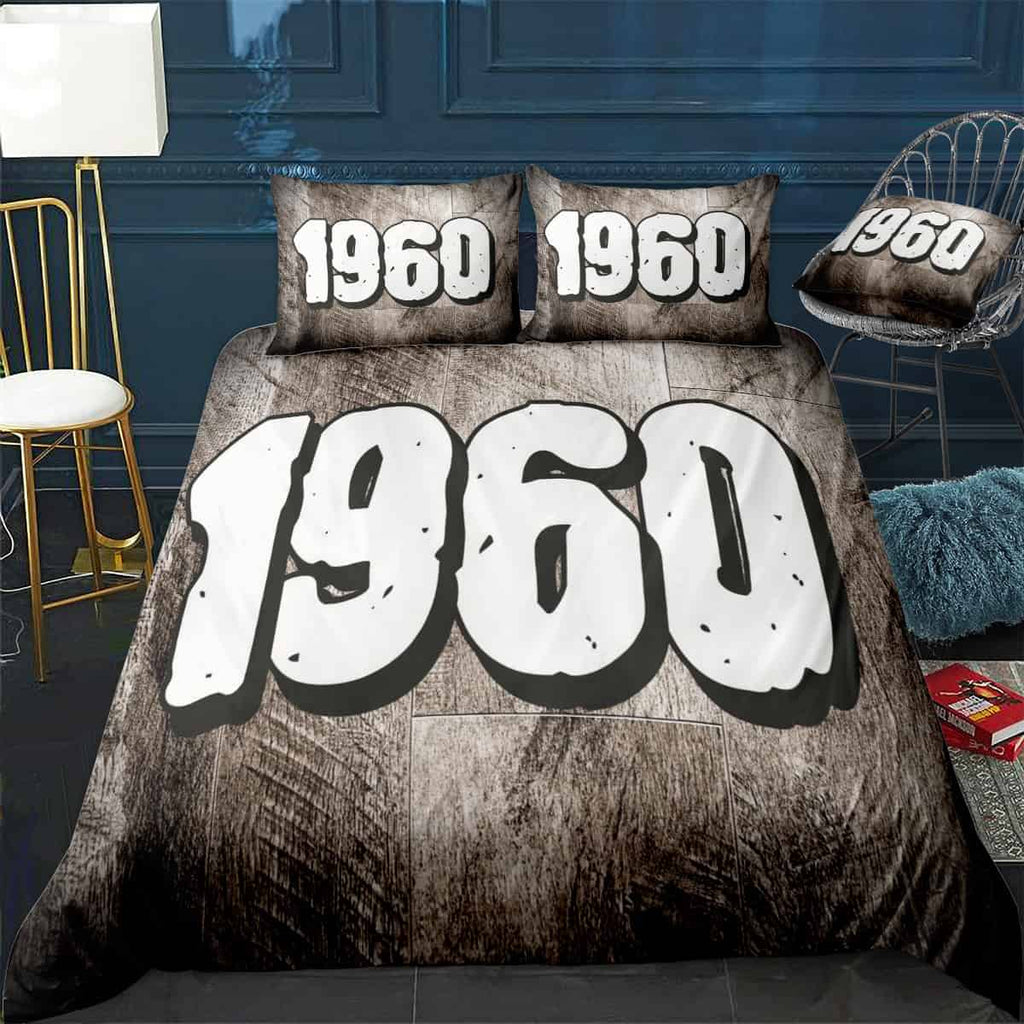 1960 Wooden Designs Bedding Set (Duvet Cover & Pillow Shams)