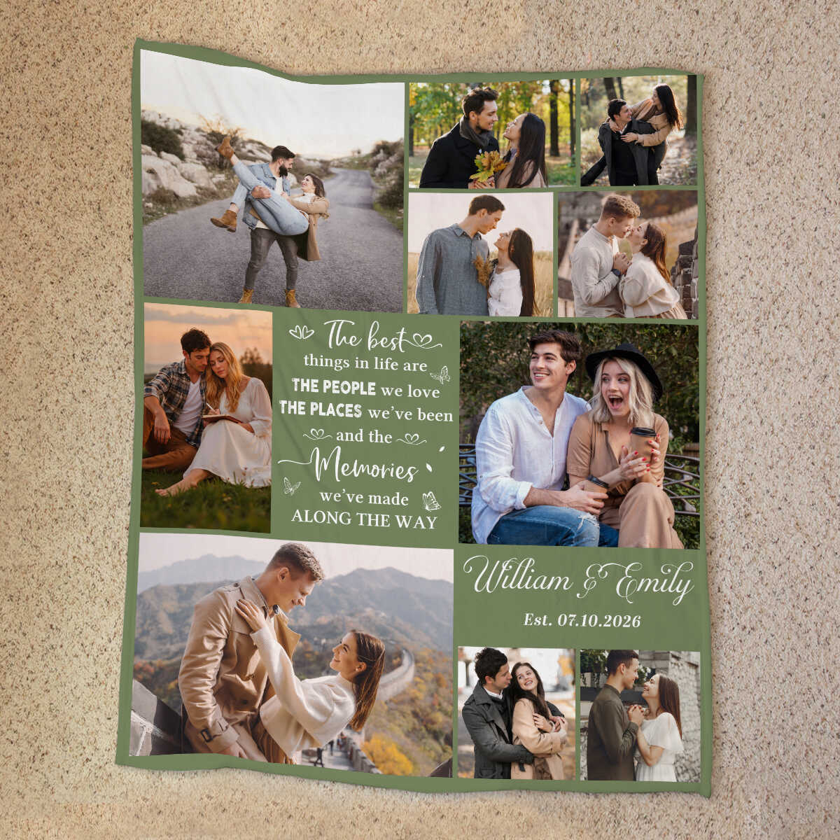 Personalized Couple Blanket with Photos, Custom Romantic Picture Blanket, Anniversary Gift For Couples, Love Story Throw Blanket, Wedding Gift, Valentine’s Day Blanket