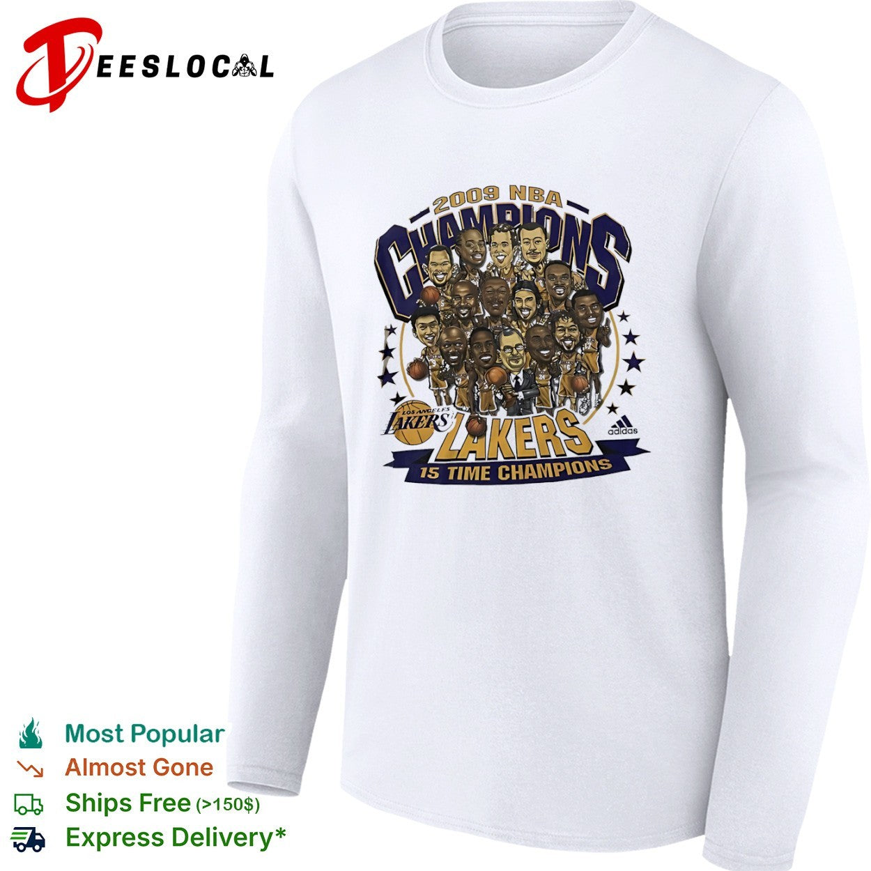 2009 NBA Champions Los Angeles Lakers 15 Time Champions shirt
