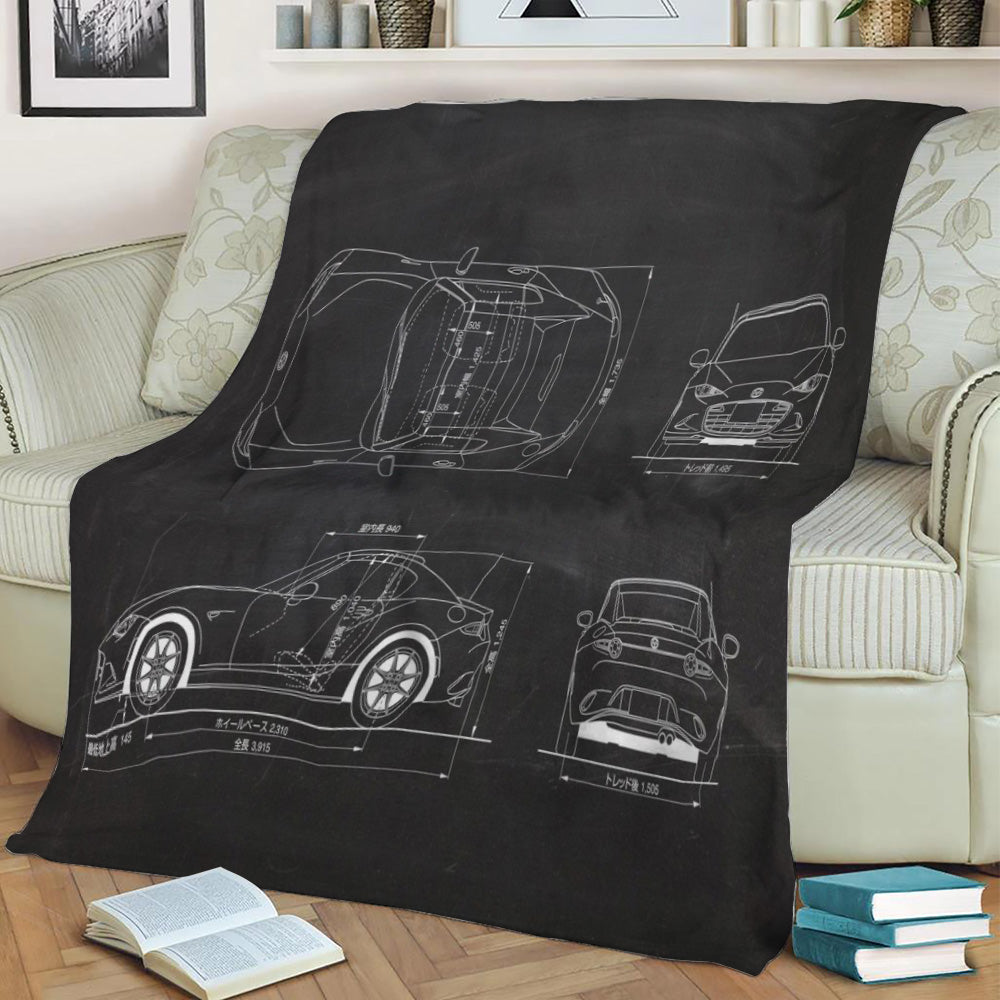 2017 Mazda MX-5 Fleece Throw Blanket