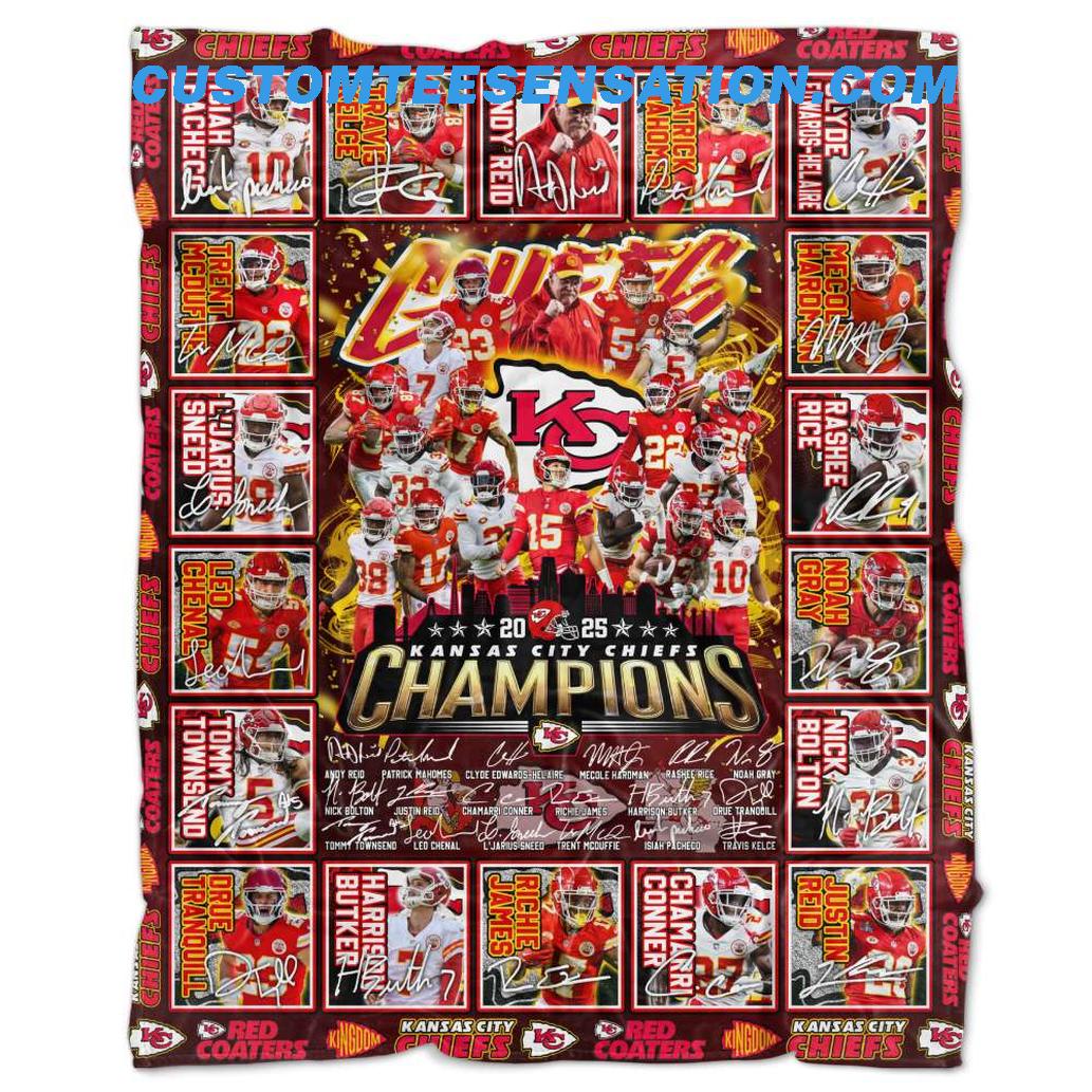 2025 Kansas City Chiefs Champions Fleece Blanket